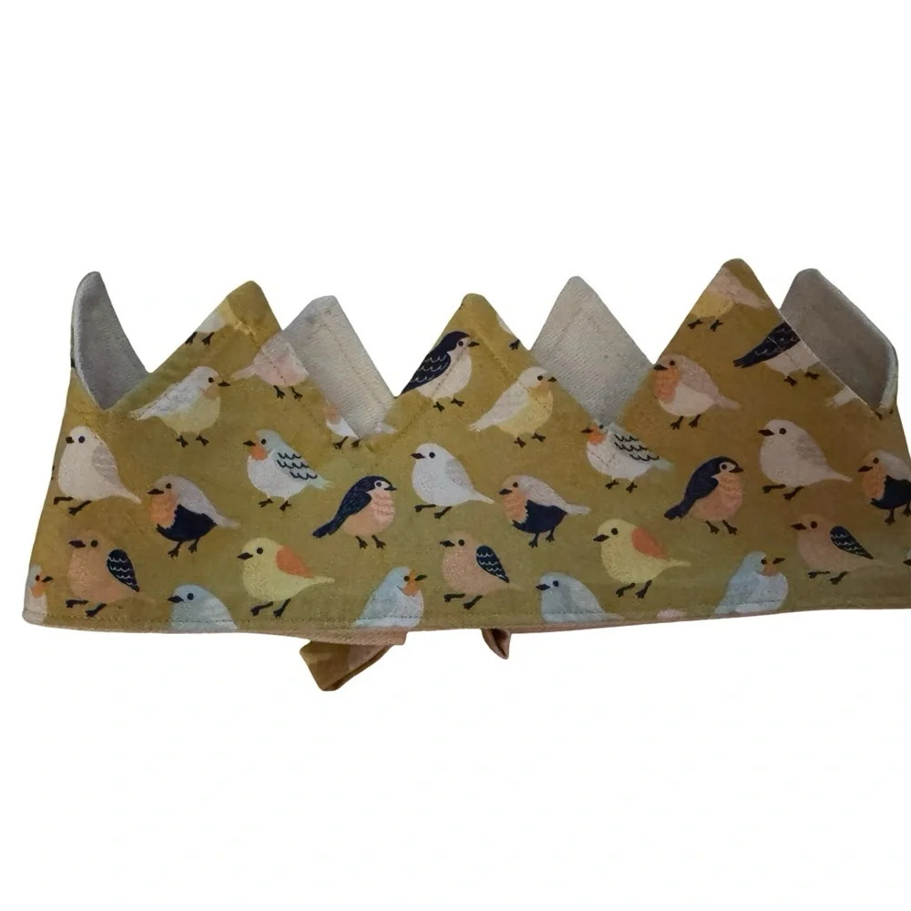 Children’s Yellow Bird Print Adjustable Fabric Crown